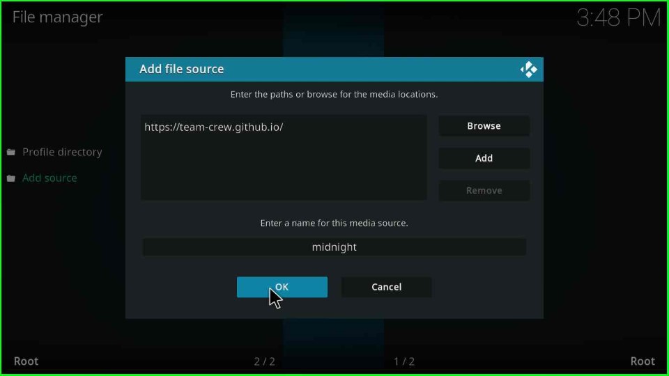 Check all the details and hit OK