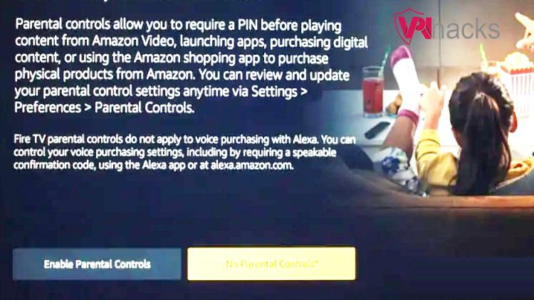Tap on No Parent Controls