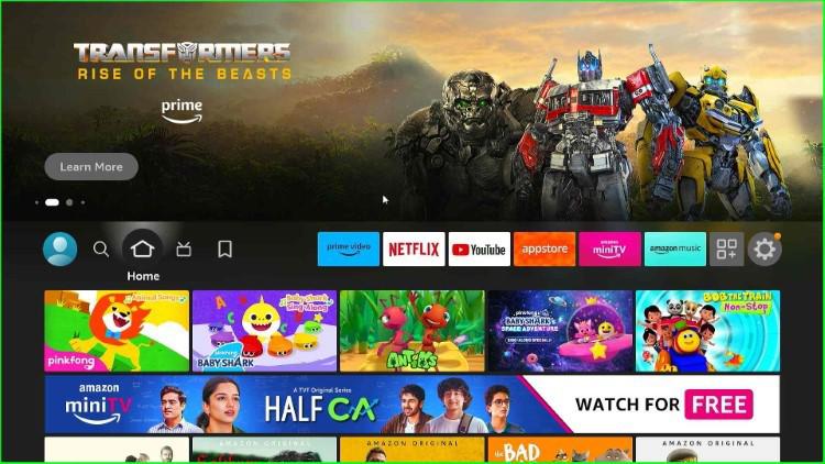 Firestick Home screen appears