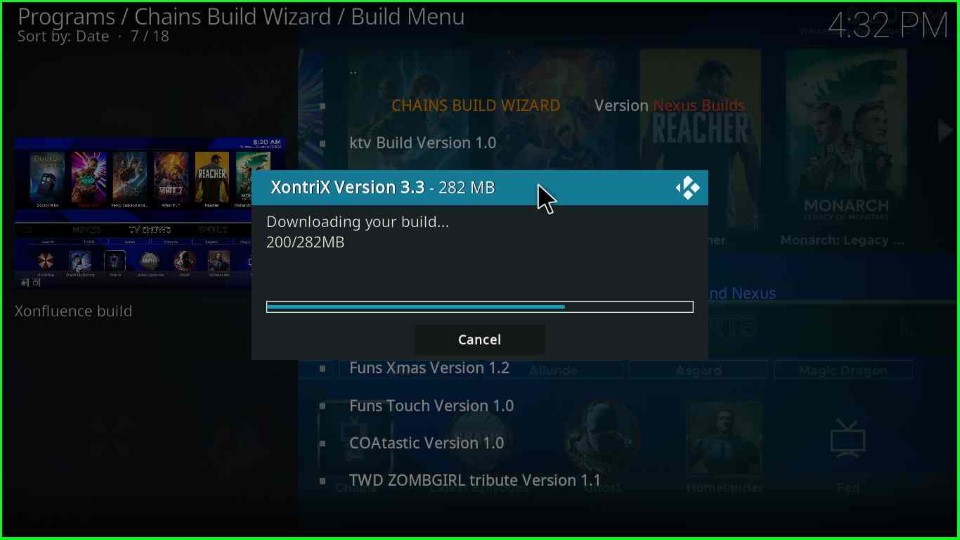 Xontrix Build starts Downloading