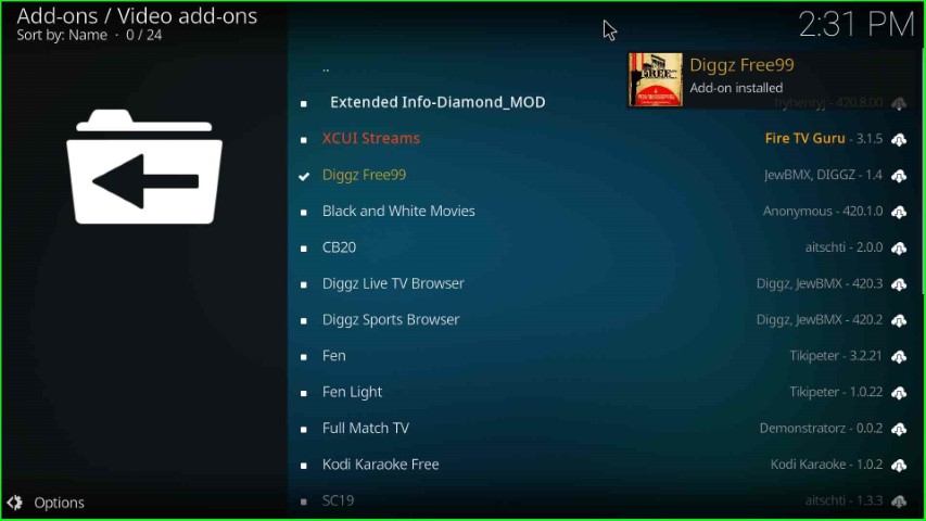 Wait for Diggz Free9 addon installation