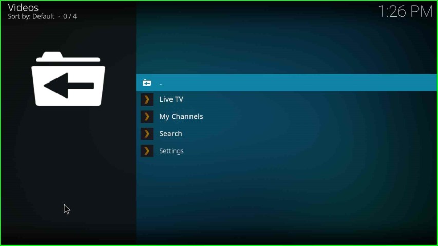 Plex Live home page appears