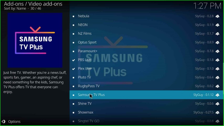 Select Samsung TV Plus