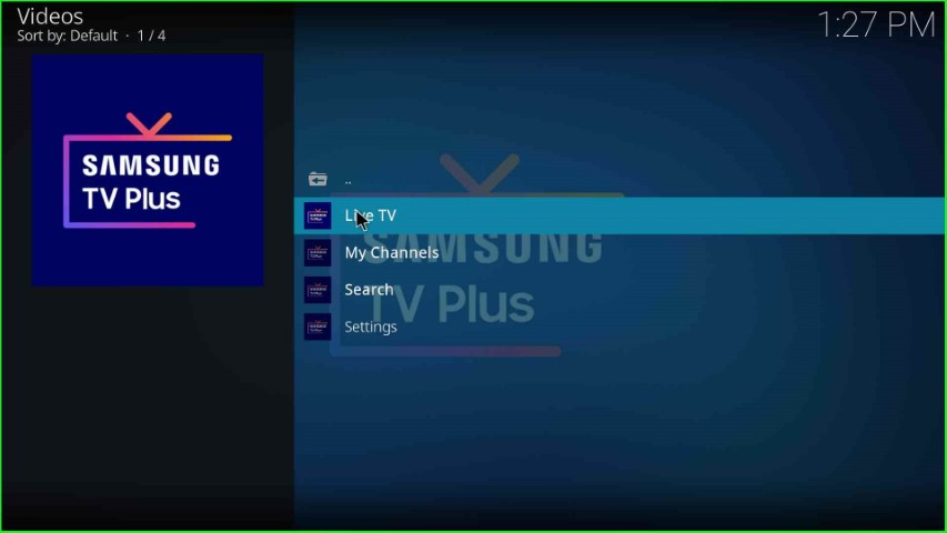 Click on Live TV option