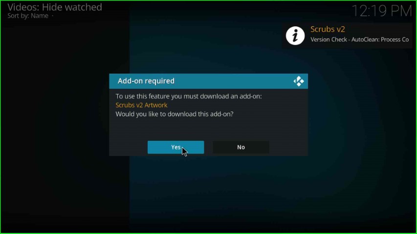 Again, choose Yes