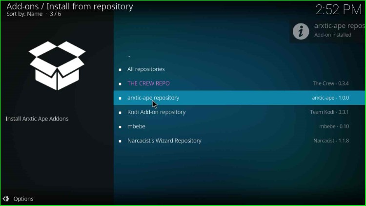 Tap on the arxtic-ape repo