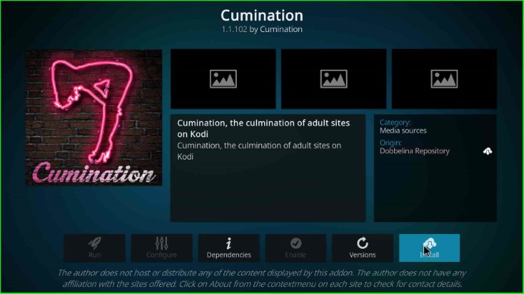 Press the Install button