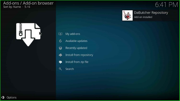 DaButcher repository add-on installed successfully
