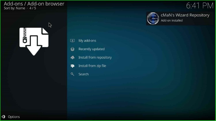 Wait for cMaN's wizard repo installation