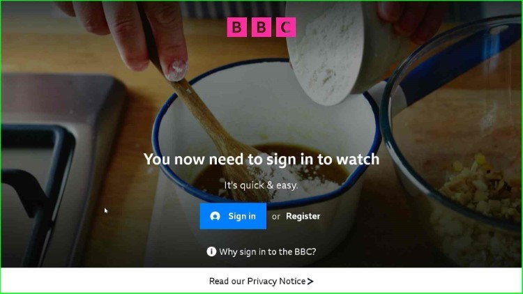 Register the BBC iPlayer account