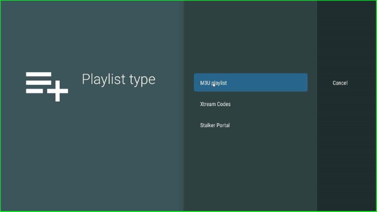 Select M3U playlist